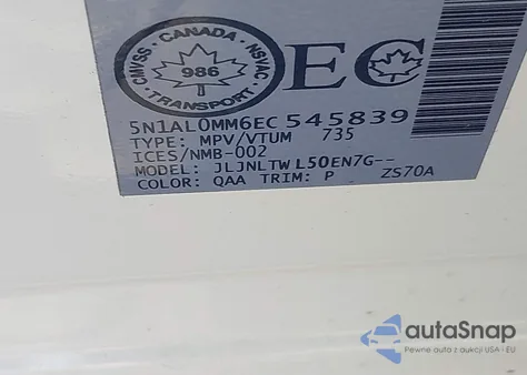 2014 Infiniti Qx60 z USA, uszkodzony, nr VIN 5N1AL0MM6EC545839